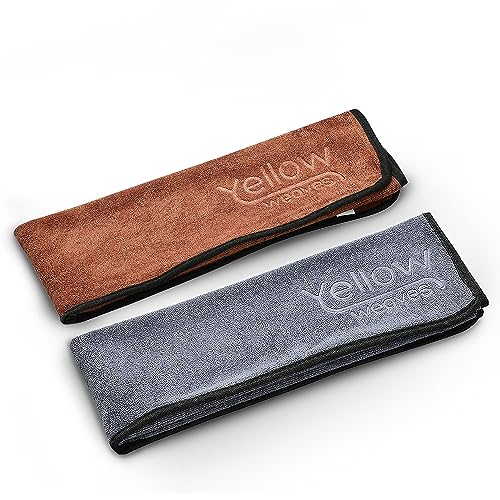 Yellow Weaves Microfiber Car Cleaning Cloth Extra Large (35X75 Cms) Pack Of 2, Grey & Brown Towel For Car/Bike Cleaning Polishing Washing And Detailing Kitchen Cleaning And Dusting Cloth For Home - Image 1