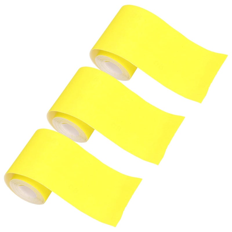 3 Rolls Sandpaper Roll 120 Grit, sive Sheet for Wood Furni, Ceramic Alumina Sanding Paper Roll for Polishing Grinding, Soft ible Sand Paper Roll for Plywood, Leather, Pla - Image 3