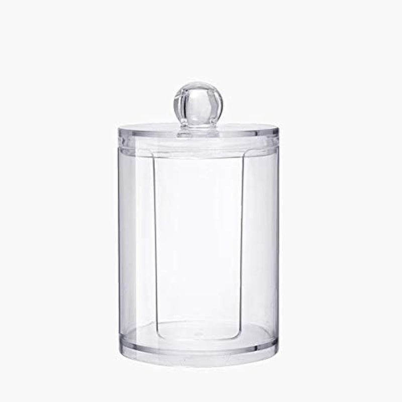 شفاف Acrylic Cotton Pad حامل - Multipurpose Makeup Organizer Box & Display متوافق مع Cosmetics - Compact Swab Container & Round Organizer Solution
