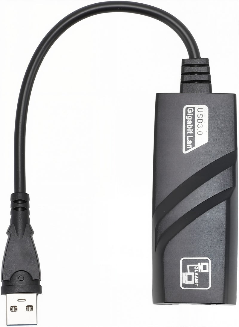 محول USB 3.0 إلى إيثرنت جيجابت - محول شبكة سلكي RJ45 100/1000M متوافق مع MacBook و Chromebook و Windows 10 و Linux و Mac OS و Chrome OS و Nintendo Switch (أسود) - Image 1