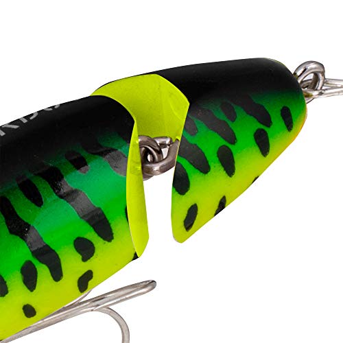 Arbogast Jointed Clicker Jitterbug Topwater Bass Fishing Lure, Excellent for Night Fishing, Fire Tiger, 3 1/2", 5/8 oz - Image 3