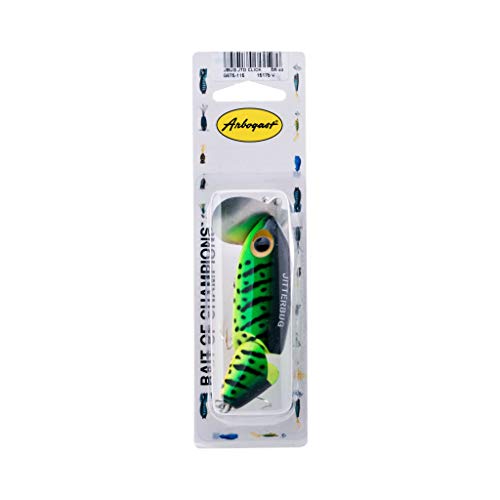 Arbogast Jointed Clicker Jitterbug Topwater Bass Fishing Lure, Excellent for Night Fishing, Fire Tiger, 3 1/2", 5/8 oz - Image 4