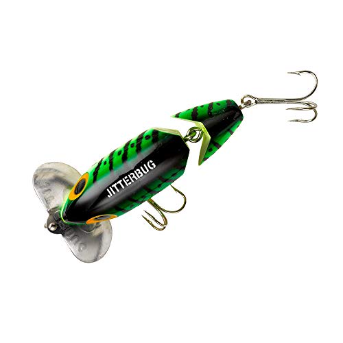 Arbogast Jointed Clicker Jitterbug Topwater Bass Fishing Lure, Excellent for Night Fishing, Fire Tiger, 3 1/2", 5/8 oz - Image 2