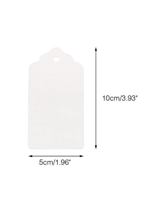 g2plus Kraft Paper Tags, Gift Tags with String 10cm X 5cm White Craft Tags Bonbonniere Paper Tags with Twine Perfect for Arts and Crafts, Valentine's Day, Wedding and Holiday, 100PCS - Image 2