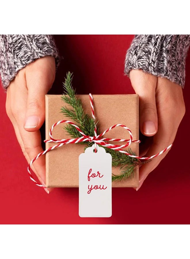 g2plus Kraft Paper Tags, Gift Tags with String 10cm X 5cm White Craft Tags Bonbonniere Paper Tags with Twine Perfect for Arts and Crafts, Valentine's Day, Wedding and Holiday, 100PCS - Image 5