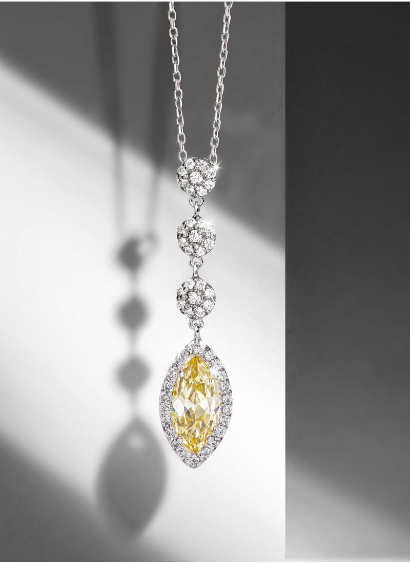 AWNL Golden Dawn Necklace for Women Pendant with Yellow Zirconia Gemstone and Sterling Silver Gift for Wife Girlfriend Mother  - Image 4