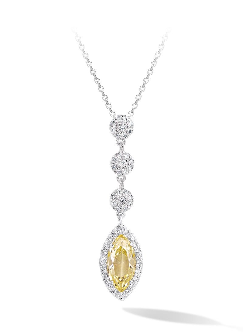 AWNL Golden Dawn Necklace for Women Pendant with Yellow Zirconia Gemstone and Sterling Silver Gift for Wife Girlfriend Mother  - Image 2