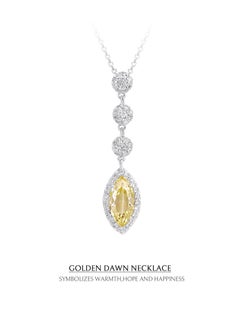AWNL Golden Dawn Necklace for Women Pendant with Yellow Zirconia Gemstone and Sterling Silver Gift for Wife Girlfriend Mother  - Image 5