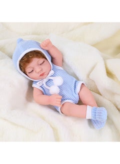 xozgdovg Reborn Baby Doll 30cm - Realistic Closed-Eye Bath & Dress-Up Doll 