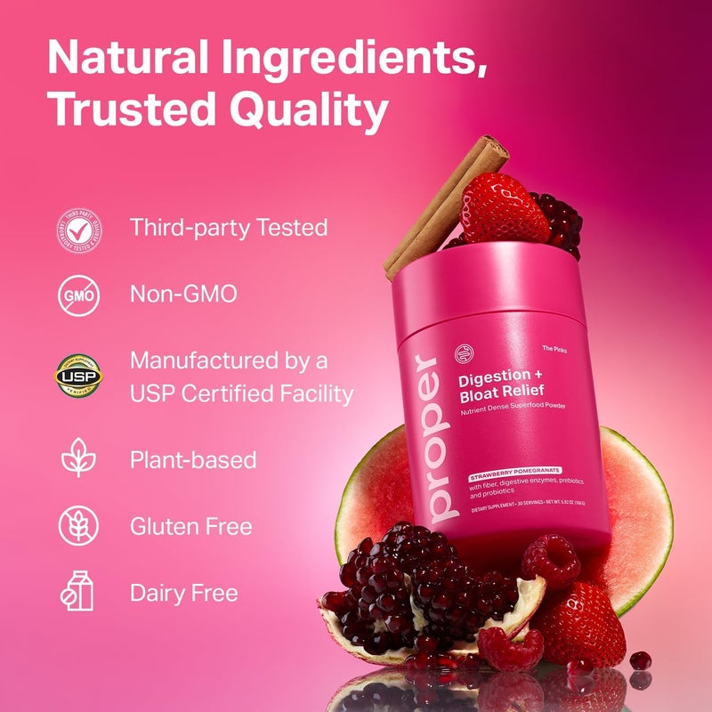 Proper The Pinks Digestion and Bloat Relief Drink Mix with Gut Health Probiotics Prebiotics Beet Root  Enzymes for Digestive Support Bloating and Microbiome Supplement for Women and Men - Image 5