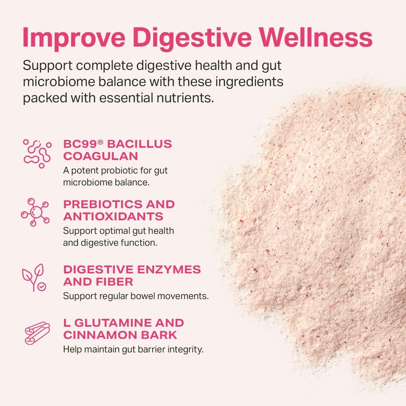 Proper The Pinks Digestion and Bloat Relief Drink Mix with Gut Health Probiotics Prebiotics Beet Root  Enzymes for Digestive Support Bloating and Microbiome Supplement for Women and Men - Image 3
