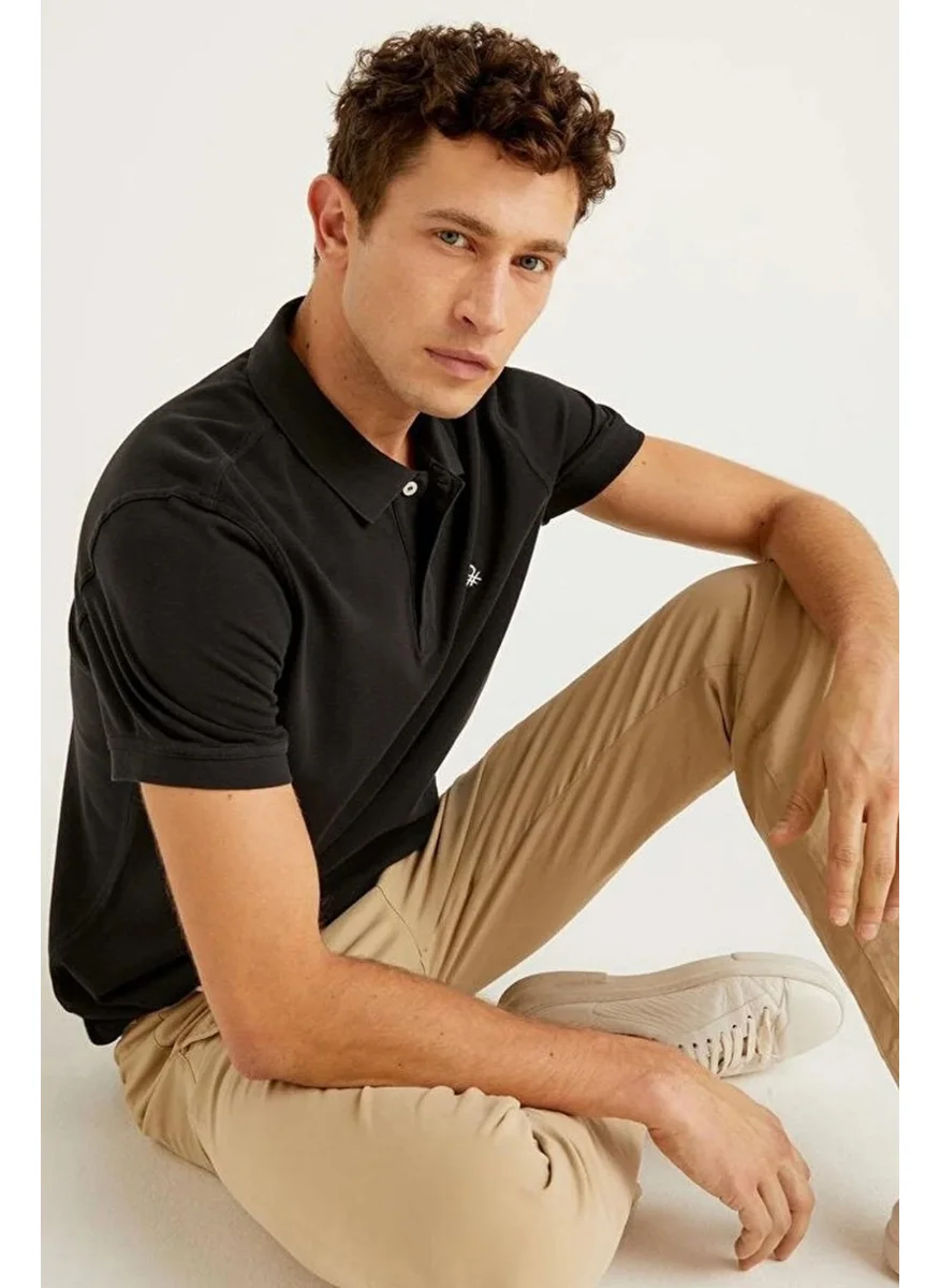 بينيتون Men's Polo T-Shirt 3089J3179 3089J3179001