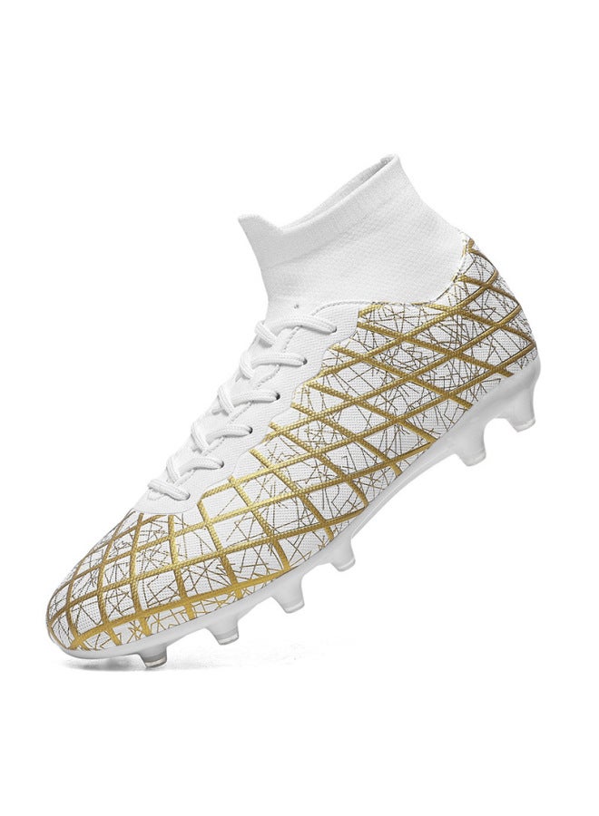 2585 Long Nail White New Football Shoes Male Primary And Secondary School Students Ag Training Tf Short Broken Nail Children's Football Shoes Broken Nail Men's Football Shoes