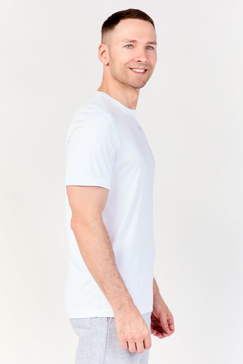 Reebok Men Sportswear Fit Short Sleeve Training T-Shirt, White - Image 3