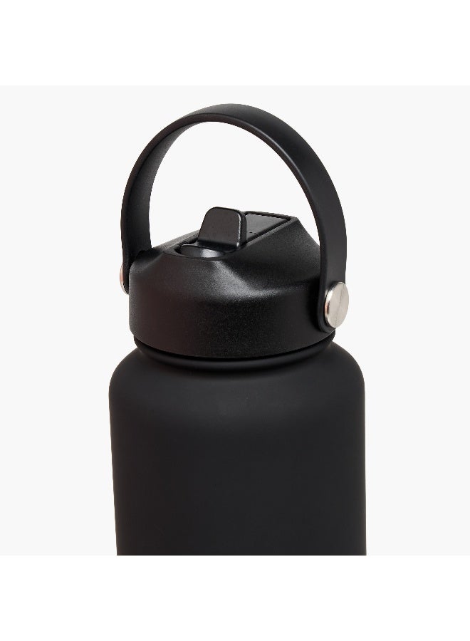 LIFESTYLE Solid Black Stainless Steel Water Bottle for Men - Image 3