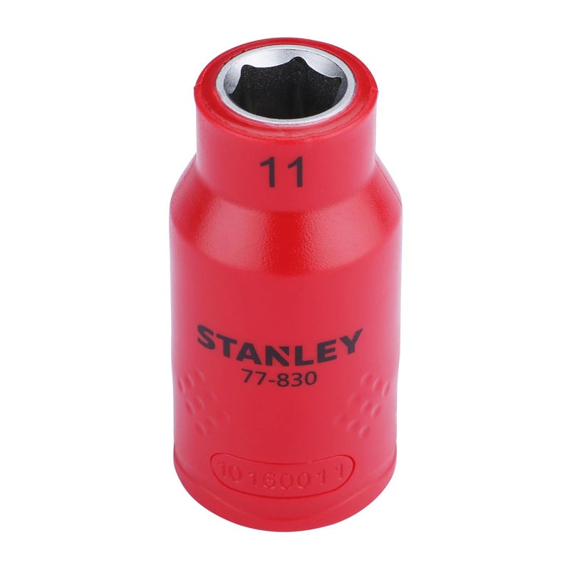 STANLEY STMT7783023B 12 VDE Insulated Metric Socket 11mm Ideal For Repair Of Electric Vehicles Red - Image 1