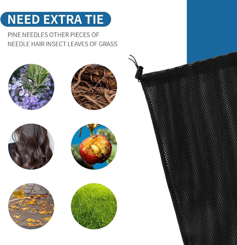 YMPEKA 2Pack Pump Barrier Bag 13"x 13" Pond Pump Filter Bag, Black Media, Nylon Mesh Bag for Pond Biological Filters pond & Submersible Outdoor - Image 5