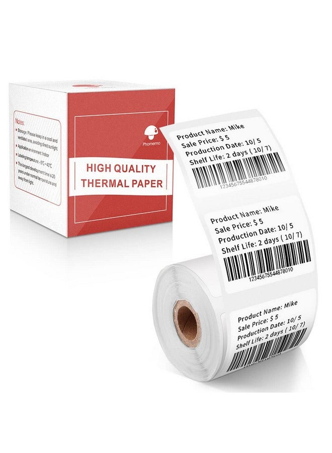 phomemo Thermal Labelsfor M110M221M220M120M200M110S1.57X1.18(40X30Mm)230 Labelsroll For Barcodeaddressmailinglogobusinesshome Tag Black On White - Image 1