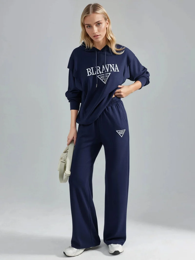 زوبعة Modal Touch Embroidered Hooded Two-Piece Set Bersan Collection