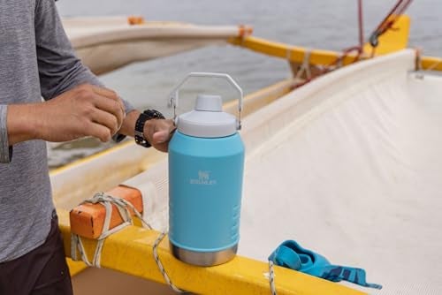 Stanley Stanley Iceflow Fast Flow Jug | Recycled Stainless Steel Water Tumbler | Keeps Drink Cold and Iced for Hours | Easy Carry Handle | 96 OZ | Pool  - Image 4