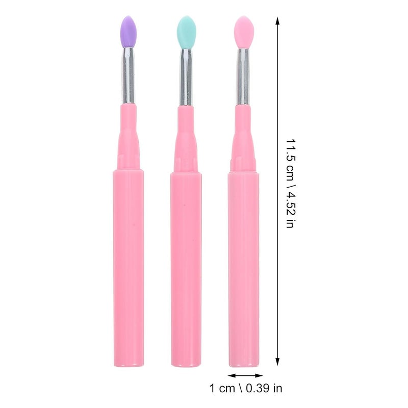 6pcs Silicone Lip Brush Set with Lid, Portable Lipstick Applicator Wands for Travel Makeup, Multi-color Lip Gloss and Eyeshadow Applicators for Women - Image 2