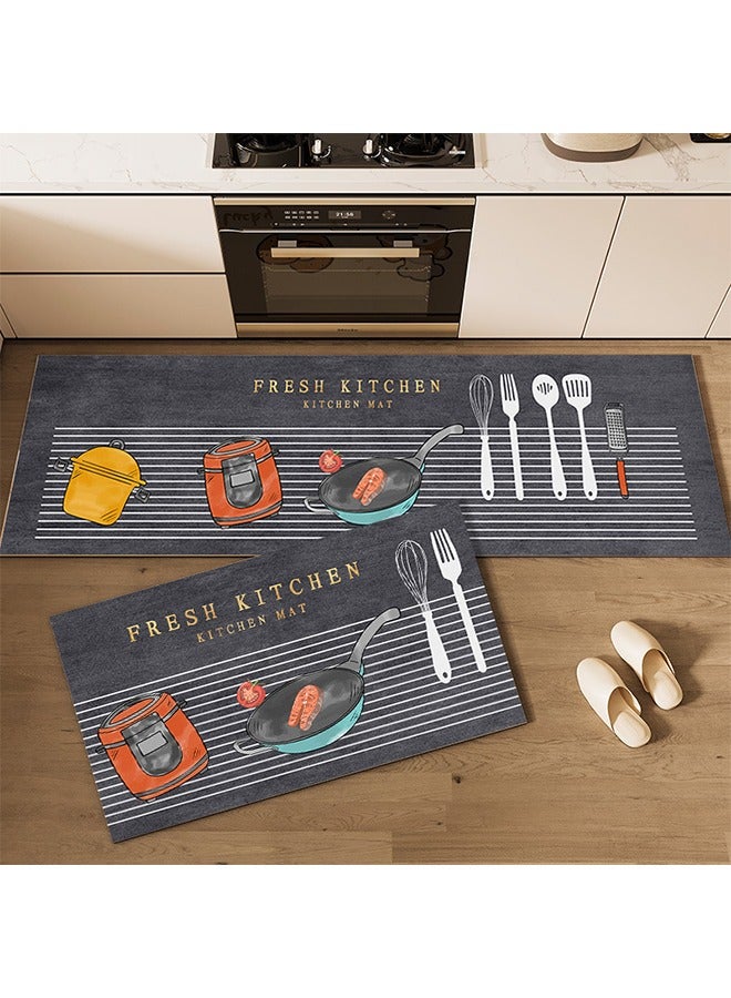 MVAQKLM  2-Piece Kitchen Mat Set Non-Slip Cushioned Anti-Fatigue Rugs, Waterproof Stain-Resistant Floor Mats for Indoor Outdoor, Comfort Standing Mats for Kitchen Sink, Entryway, Laundry Room - Image 1