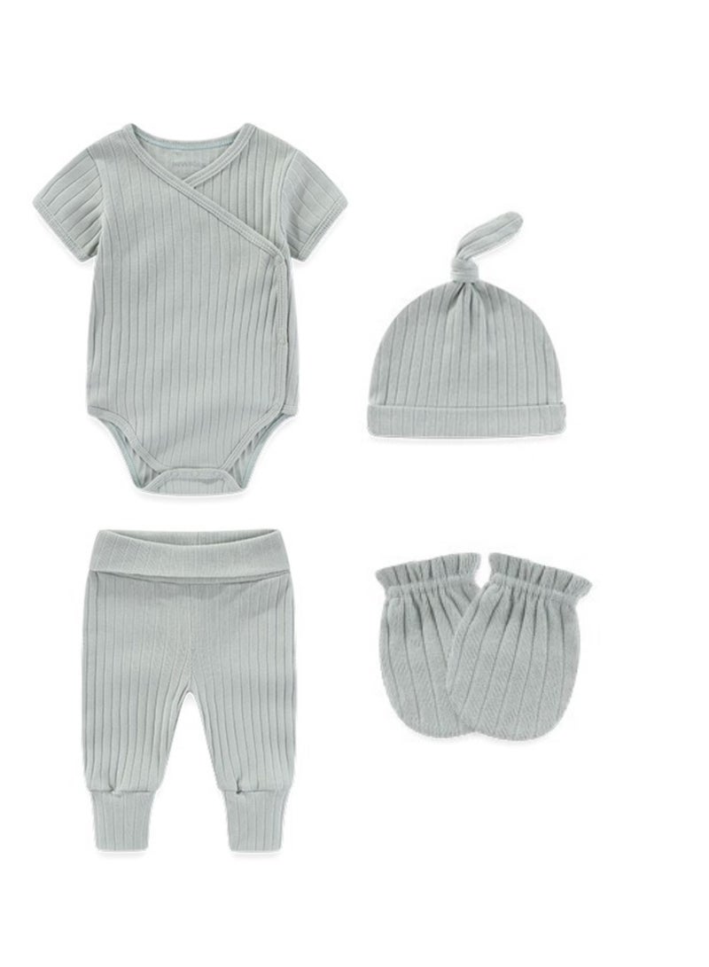 RedMapleTEK 8-Piece Set Of Newborn Baby Jumpsuit, Pants, Hat, Gloves, Socks - Image 2