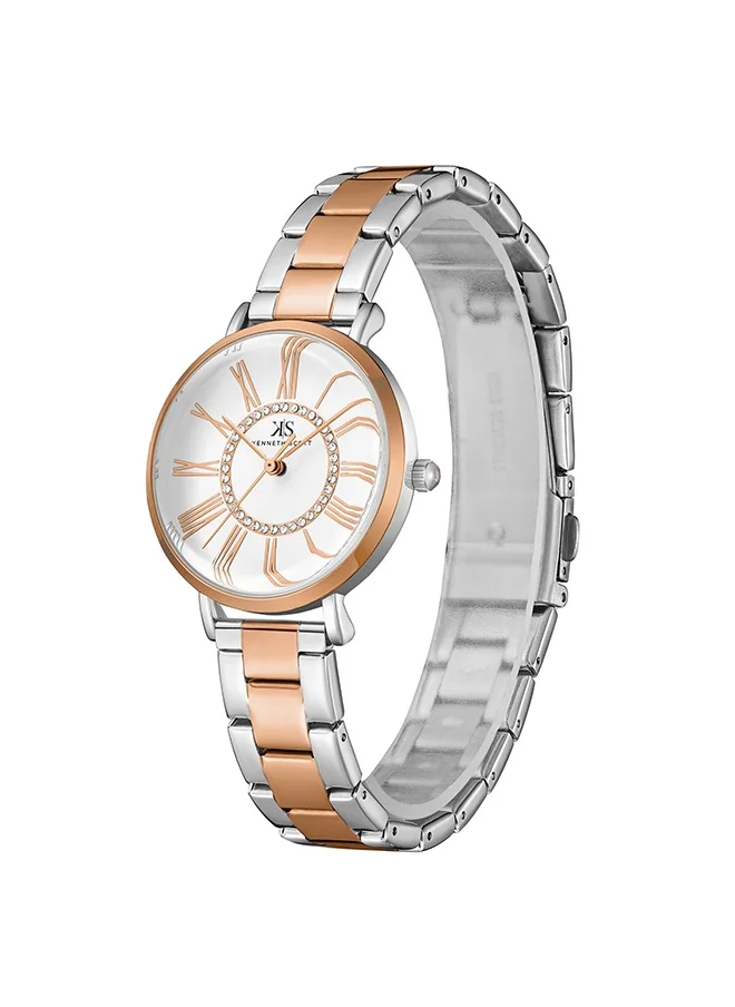 KENNETH SCOTT Kenneth Scott Women's White Dial Analog Watch - K23536-KBKW