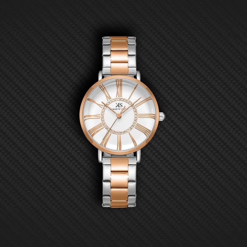 Kenneth Scott White Women's Stainless Steel Analog Watch K23536-KBKW - 32.5 mm for Women | Best Price UAE