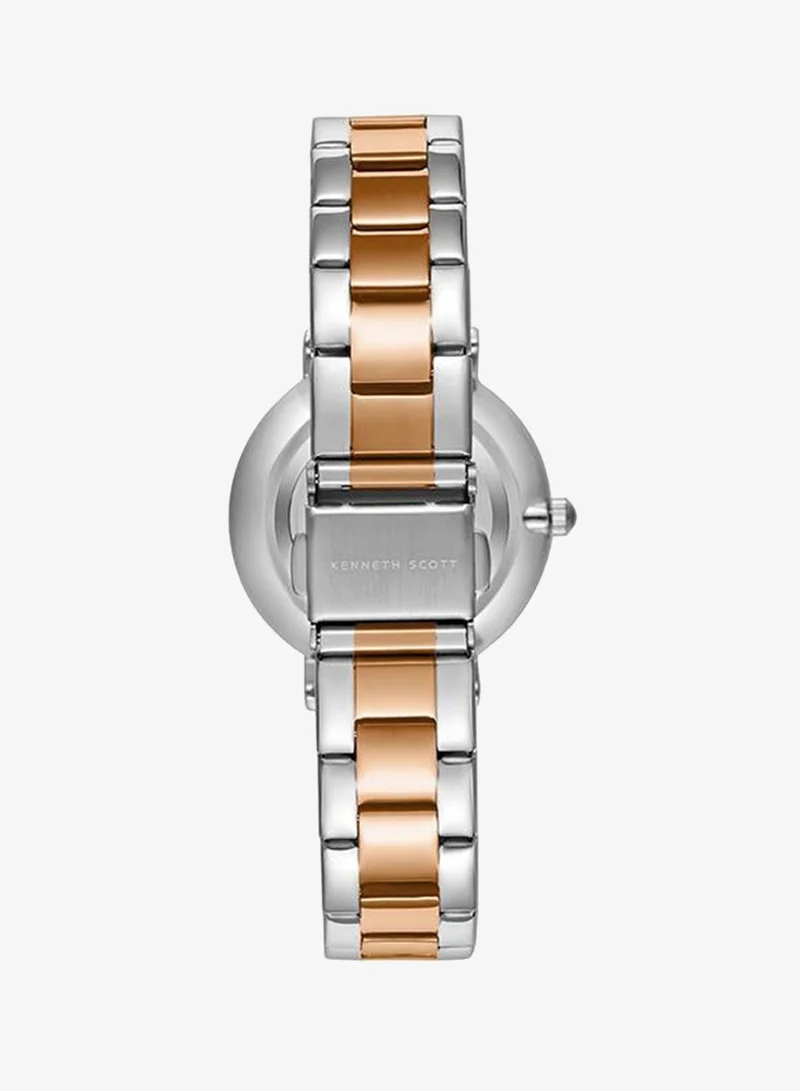 Kenneth Scott White Women's Stainless Steel Analog Watch K23536-KBKW - 32.5 mm for Women | Best Price UAE