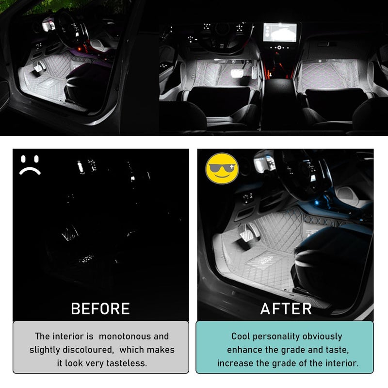 Yourkar Car LED Strip Light, 24 LED Interior Under Dash Atmosphere Lights with Cigarette Lighter, Vehicle Decor Lamp Ambient Night Light Strip Lighting, Universal Car Accessories (White) - Image 5