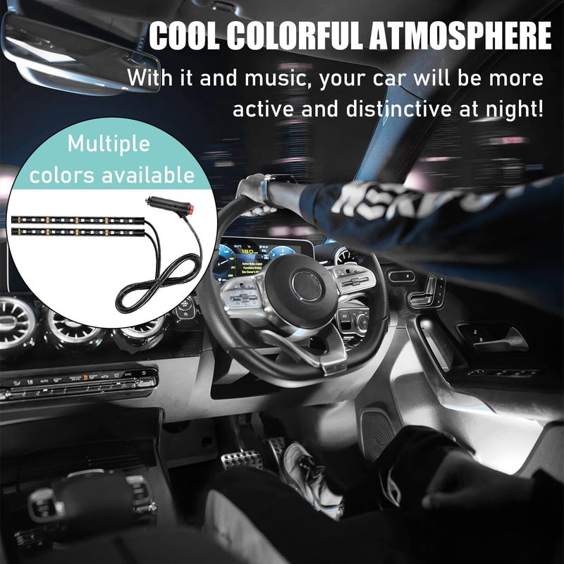 Yourkar Car LED Strip Light, 24 LED Interior Under Dash Atmosphere Lights with Cigarette Lighter, Vehicle Decor Lamp Ambient Night Light Strip Lighting, Universal Car Accessories (White) - Image 4