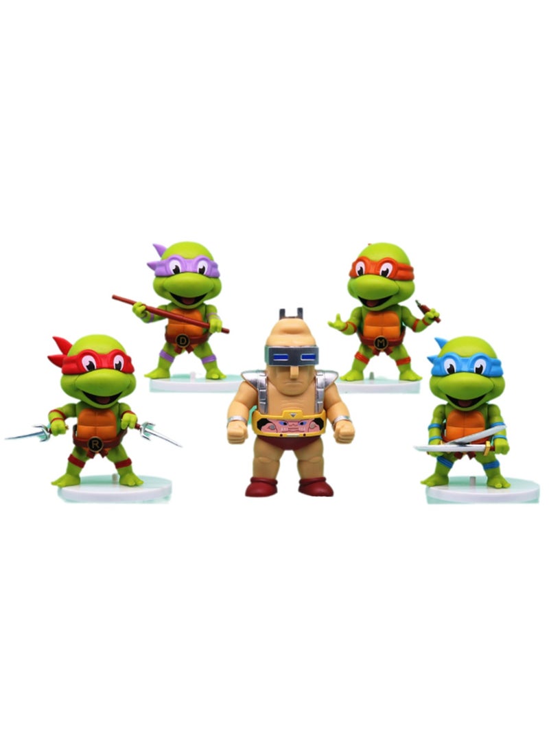 5-Piece Set Of Teenage Mutant Ninja Turtles Series Figures Model Ornaments Suitable For Collection And Gift ,Bag Pack  - Image 1