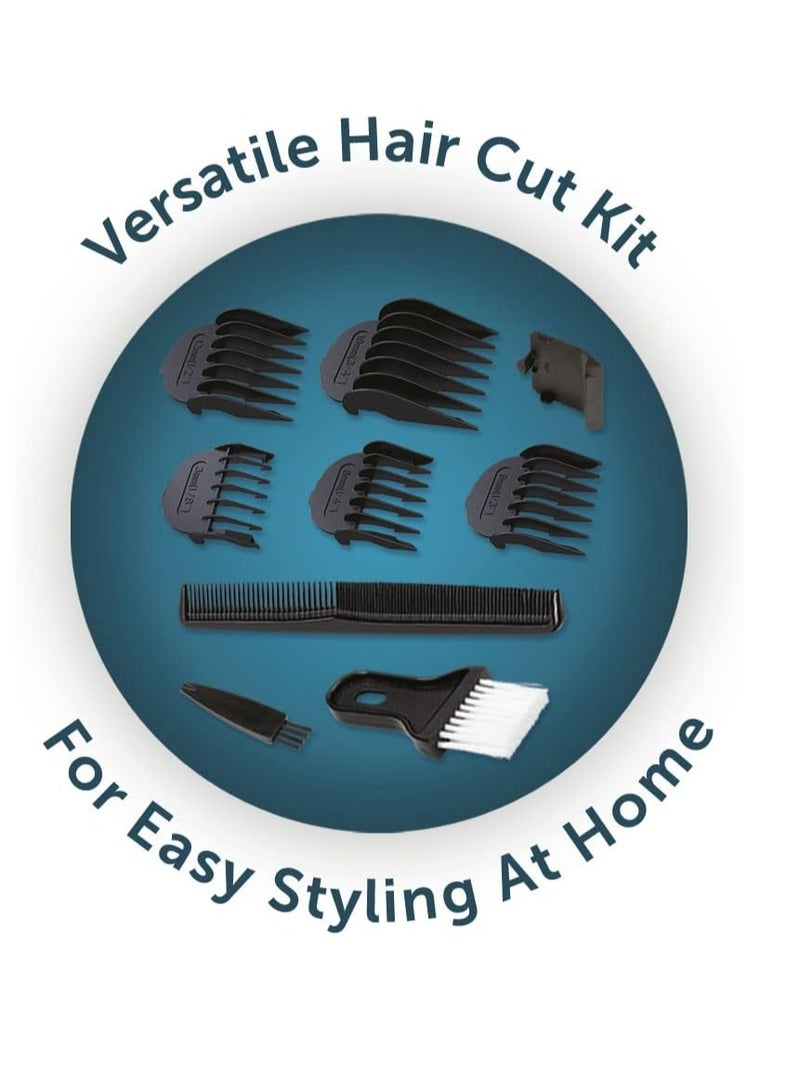REMINGTON HC5020 Hair Trimmer with Cable [Mains Operated | Self-Sharpening Stainless Steel Blades with Adjustment Lever | 0.5-18 mm] Hair Trimmer Set Blue - Image 2