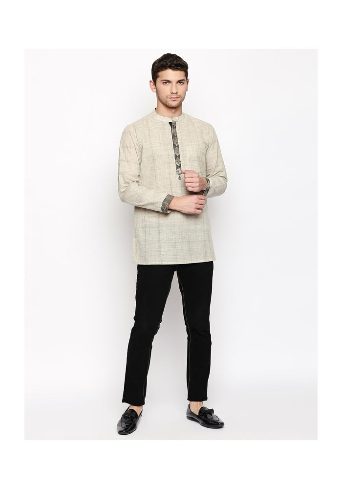 ARCHATTIRE Men's Beige Cotton Kurta for Men - Image 2