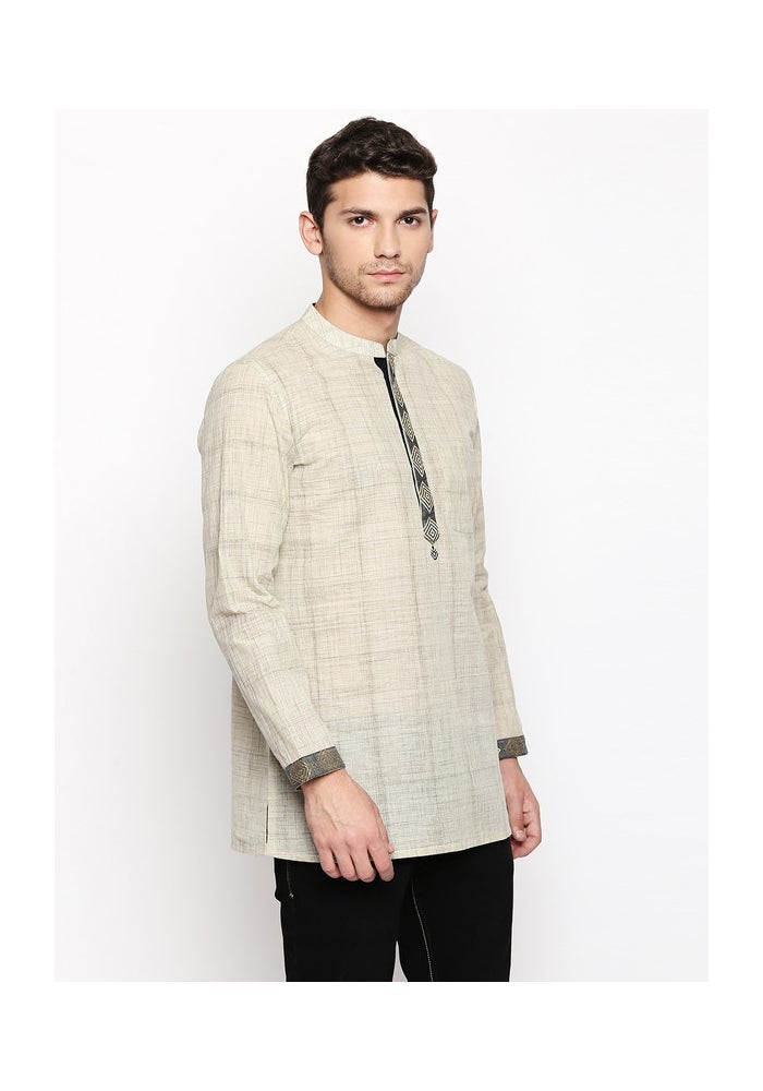 ARCHATTIRE Men's Beige Cotton Kurta for Men - Image 4