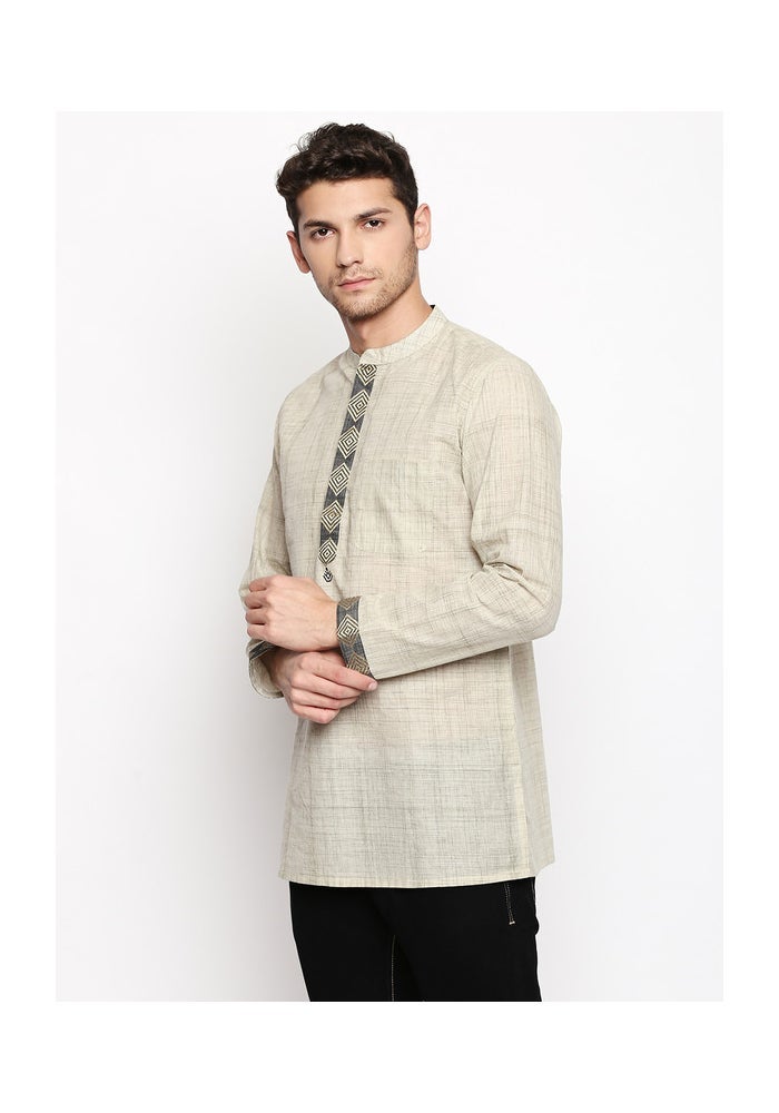 ARCHATTIRE Men's Beige Cotton Kurta for Men - Image 3