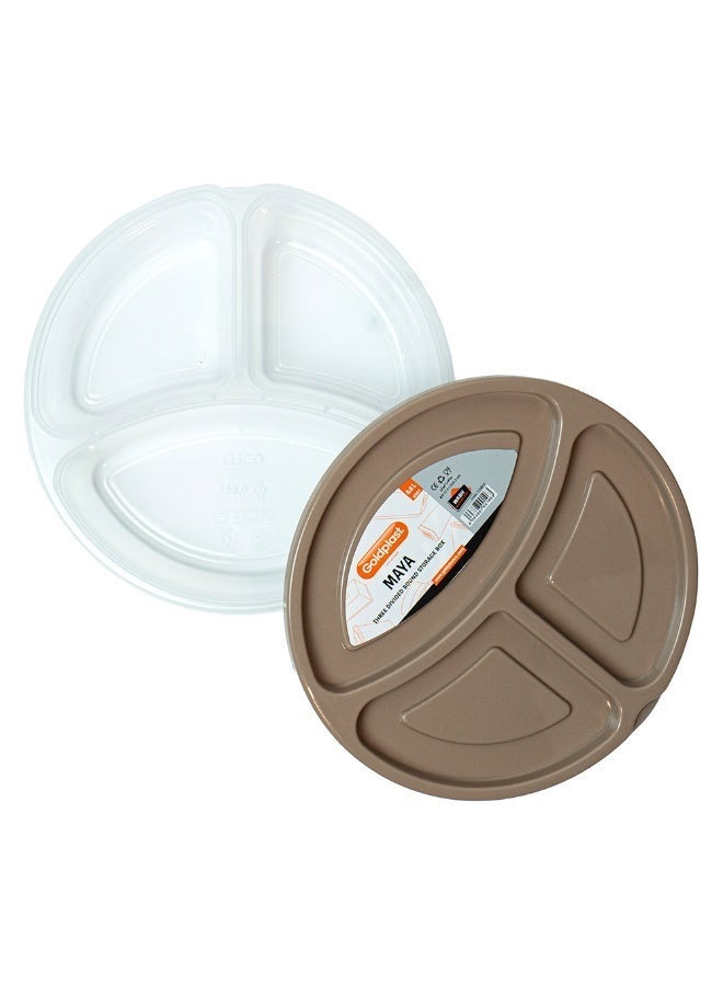3-Compartment Food Storage Container with Lid – BPA Free Durable Lunch Box for Meal Prep & Fridge Storage – Microwave & Freezer Safe – 600ml Size (Brown) - Image 5