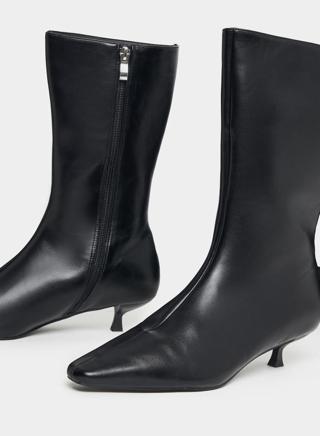 RAID Pointed Toe Kitten Heel Boots with Zip Closure by Styli  - Image 4
