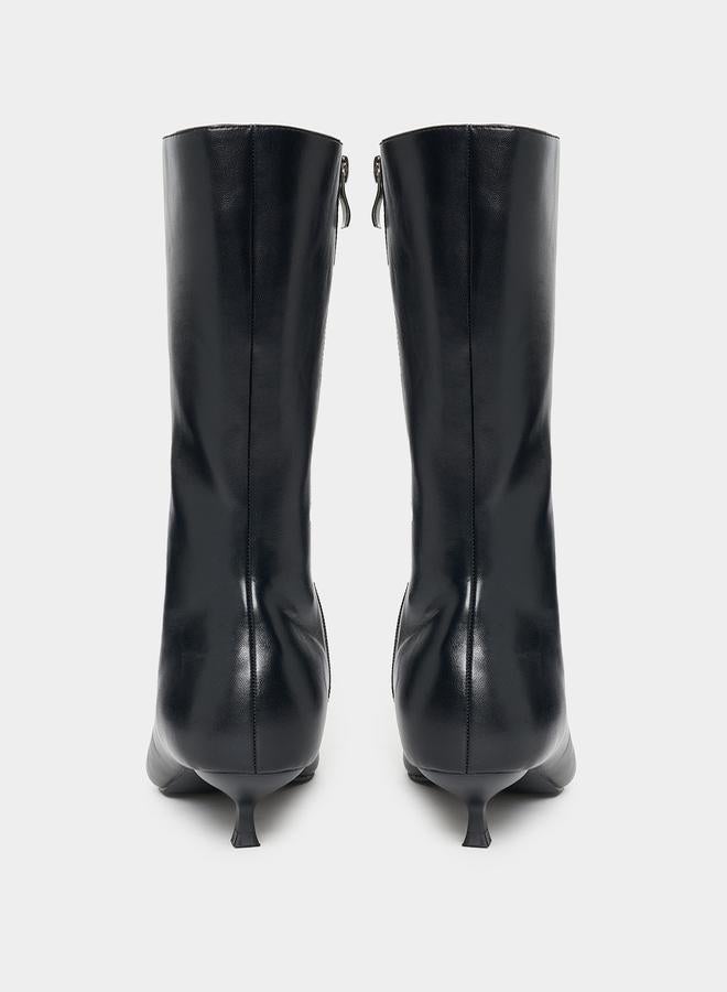 RAID Pointed Toe Kitten Heel Boots with Zip Closure by Styli  - Image 5