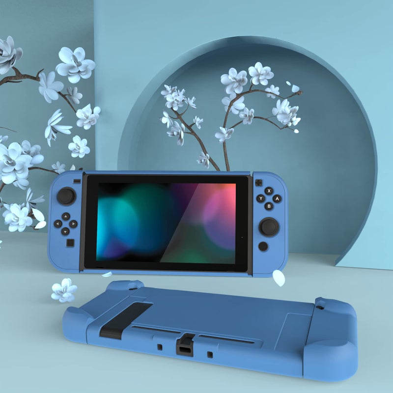 eXtremeRate PlayVital Cover for Nintendo Switch, Protective Case Protector for Switch - Shock-Absorbent Anti-Scratch Dockable Easy to Install Durable Hard Shell, Airforce Blue (NOT for Switch 2) - Image 4