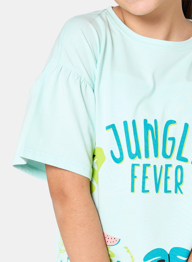 Panco Baby Girls JUNGLE Short Sleeve Printed T-shirt - Image 3