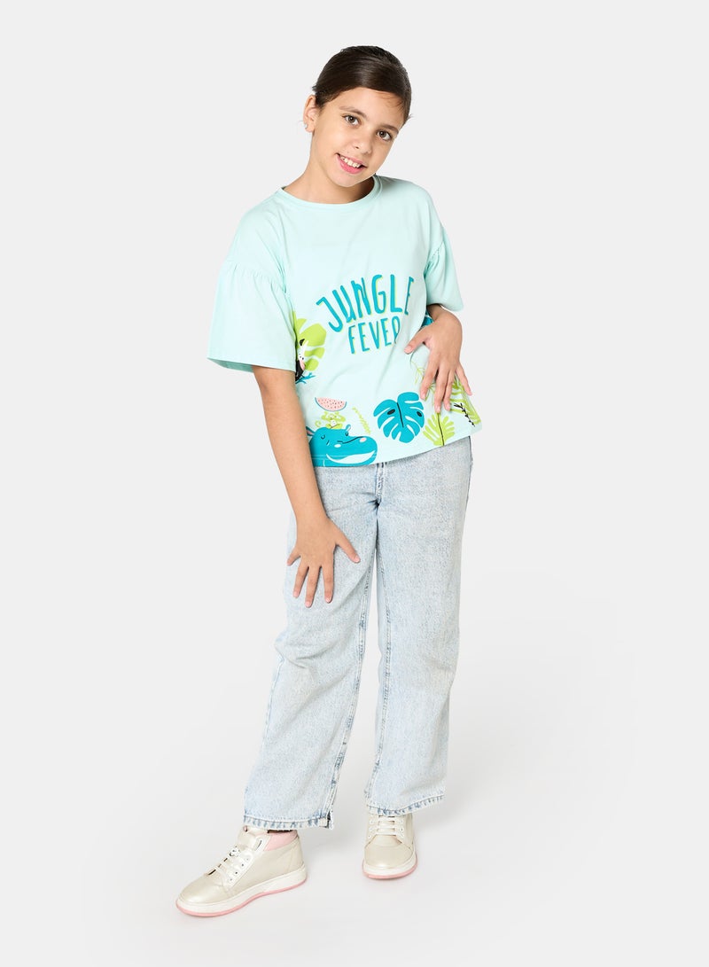 Panco Baby Girls JUNGLE Short Sleeve Printed T-shirt - Image 4