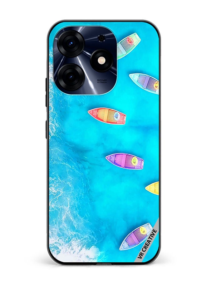 VR CREATIVE Protective Case Cover For Tecno Spark 10 Pro Water Boat Enjoy The Moment Design Multicolour - Image 1