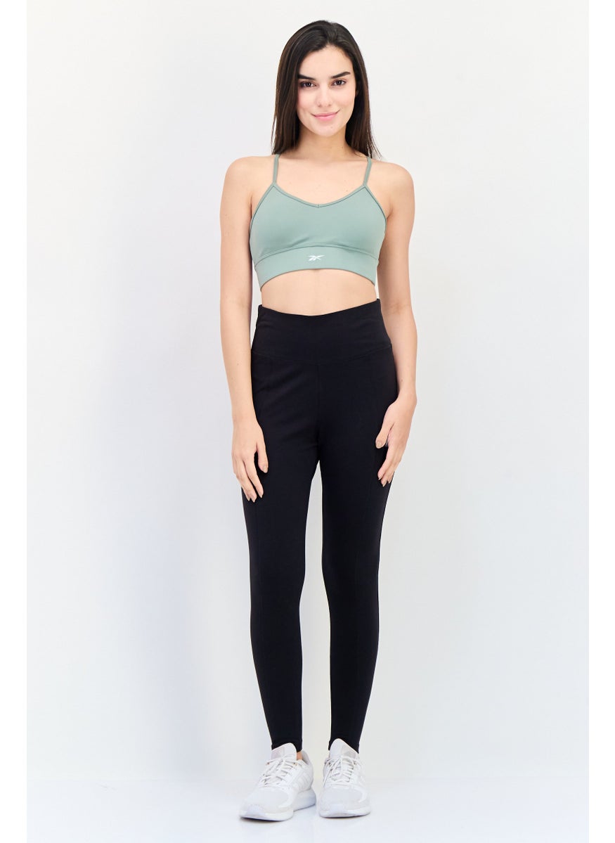 Reebok Women Brand Logo Padded Sport Bra, Green  - Image 4