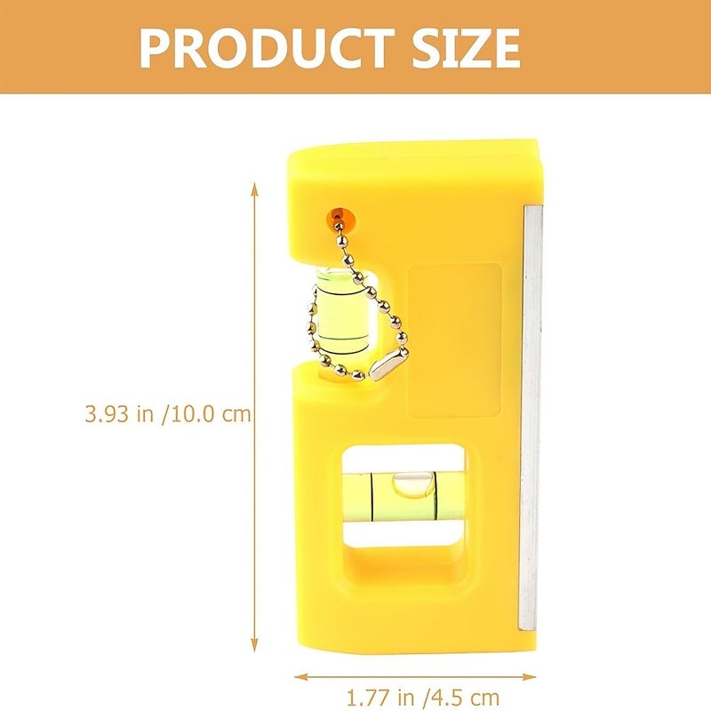 Yellow Spirit Level Mini Magnetic Portable Leveling Tool With Chain - Image 2