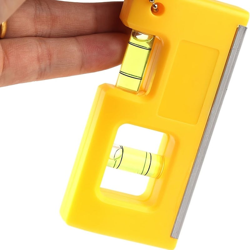 Yellow Spirit Level Mini Magnetic Portable Leveling Tool With Chain - Image 5