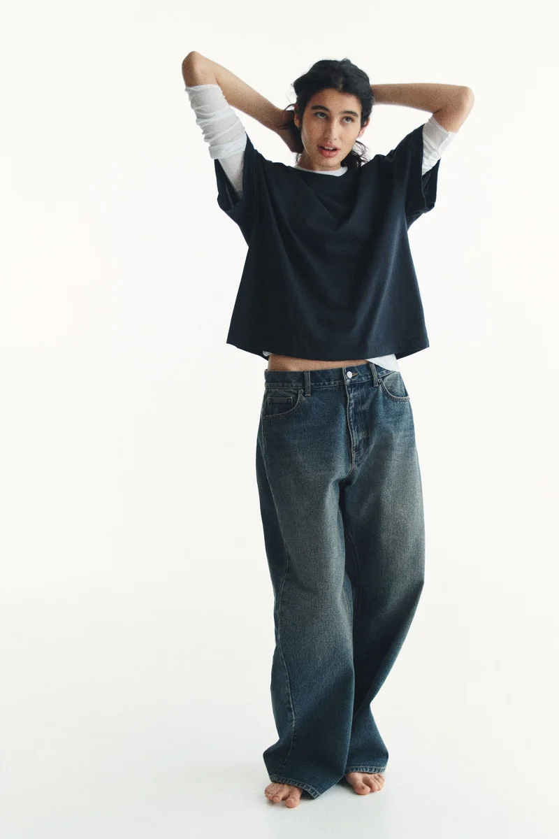 اتش اند ام تي-شيرت قطني بقصّة فضفاضة