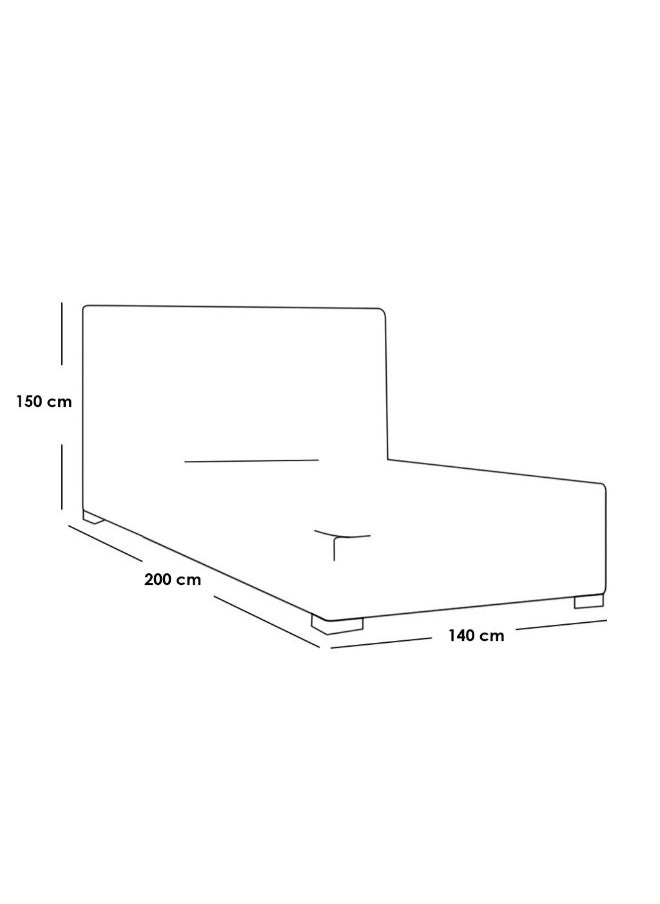 Al Home - Queen Bed 200x140x140 cm Linen Beige - Image 1