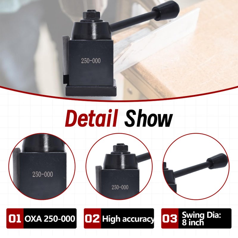findmall 6Pcs OXA 250-000 Wedge Type Tool Post Set Quick Change Tool Post Set Lathe Holder OXA Tool Post Set Fit for Lathe - Image 4